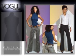 2907  VOGUE ALICE + OLIVIA  LO RISE YOKE FLARE PANTS PATTERN 4-20 3 SZS CHOICE UNCUT
